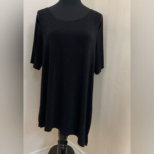 Chico's Travelers Asymmetrical Cut Out Tunic Black Chico's 3 16/18